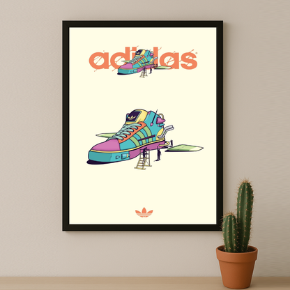 Cadre photo Adidas - Illustration Sneakers