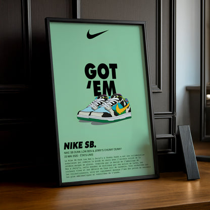 Cadre photo Nike SB Dunk Low Ben & Jerry's Chunky Dunky
