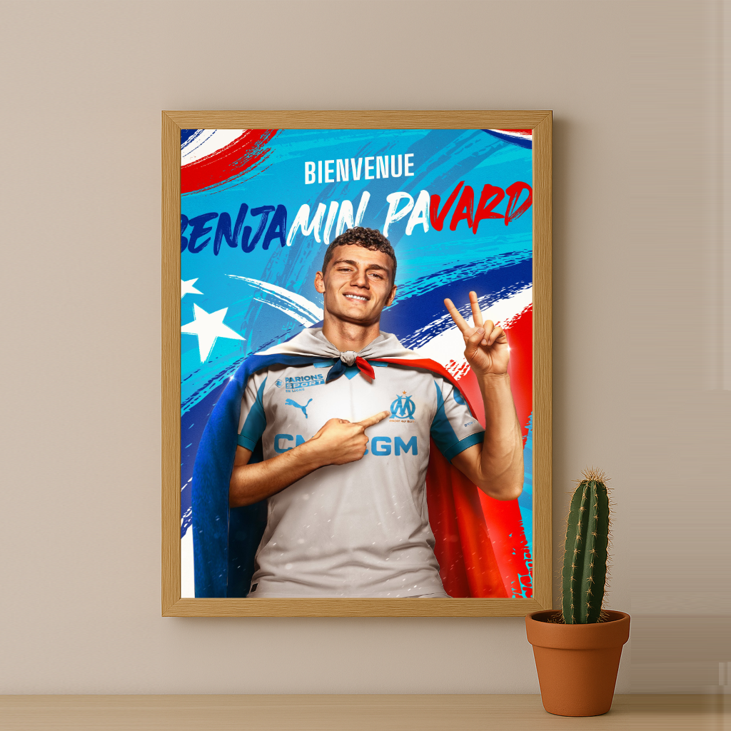 Poster encadrée Olympique de Marseille - Benjamin Pavard