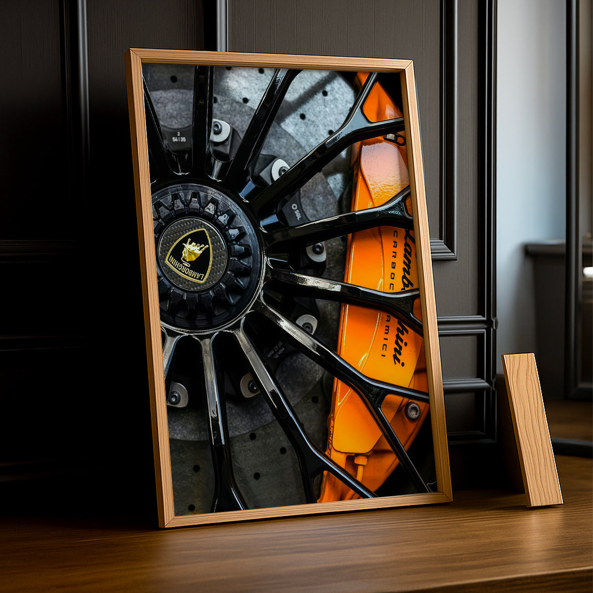 Cadre Étrier de Frein Lamborghini Orange – Affiche Déco Automobile TonCadre