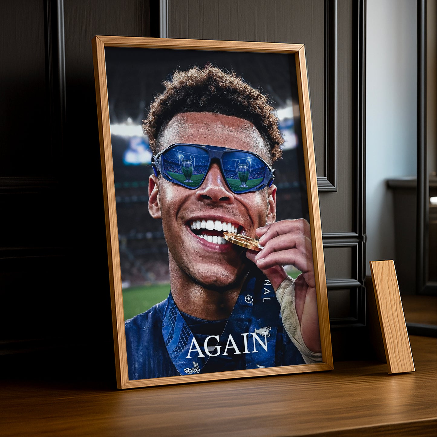 Cadre Photo Désiré Doué – "Again" Médaille Champions League 2026 | PSG TonCadre