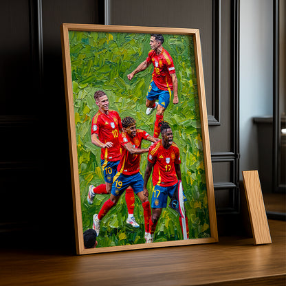 Cadre Photo Espagne Célébration – Yamal, Nico Williams, Dani Olmo TonCadre