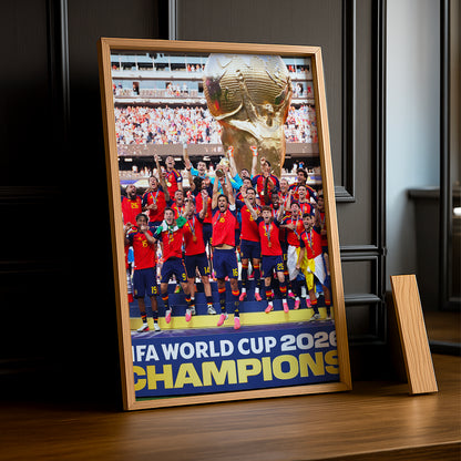 Cadre Photo Espagne Championne du Monde 2026 – Célébration Trophée TonCadre