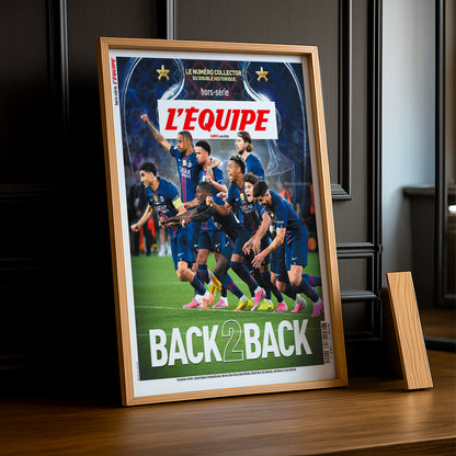 Cadre Photo Hors-Série L'Équipe – "Back 2 Back" PSG Doublé Historique Champions League TonCadre