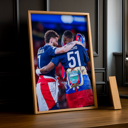 Cadre Photo Kvaratskhelia & Pacho – Champions League 2026 | PSG TonCadre