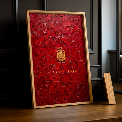Cadre Photo La Furia Roja – Écusson Espagne 2 Étoiles Tableau TonCadre