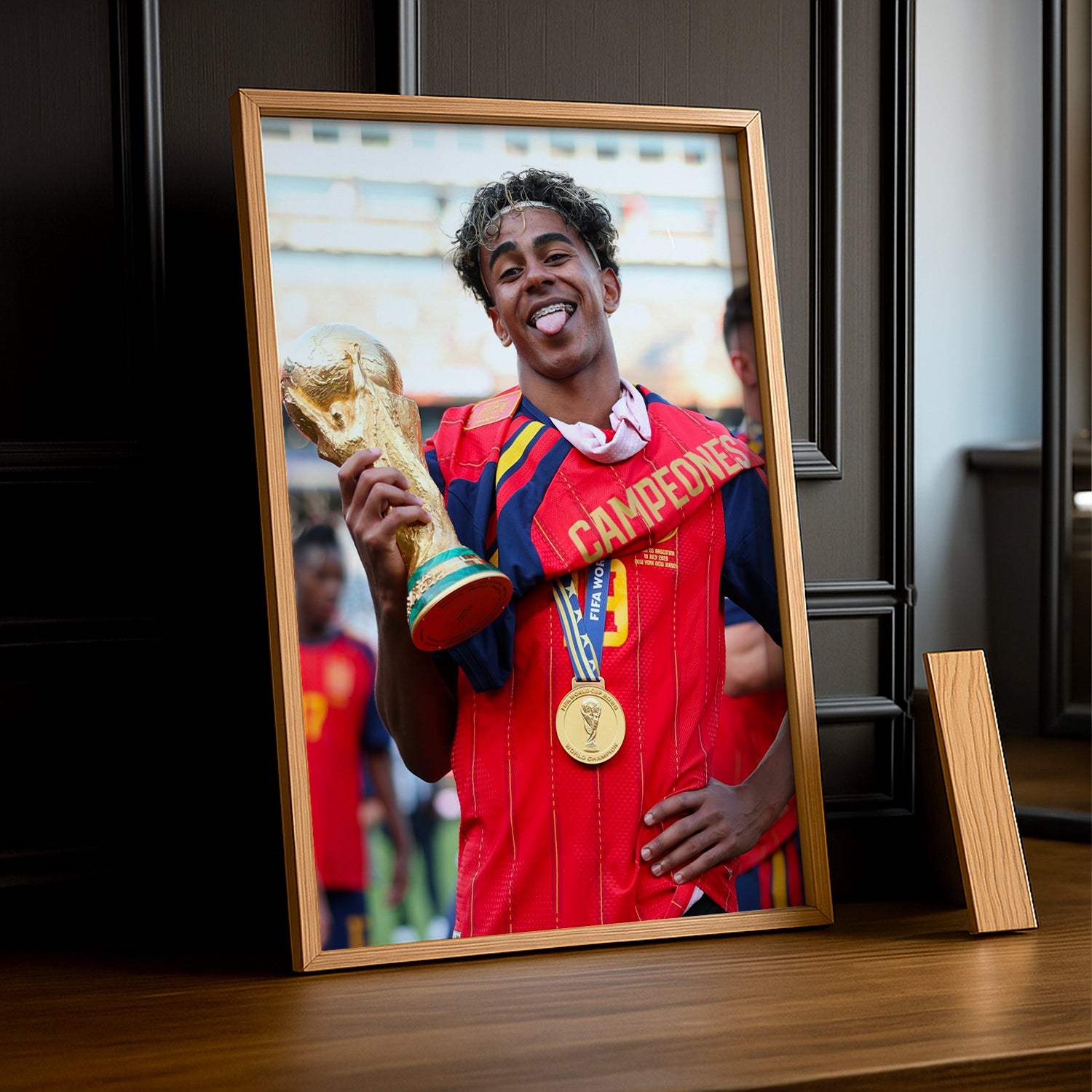 Cadre Photo Lamine Yamal Campeones – Trophée & Médaille Espagne TonCadre