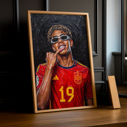 Cadre Photo Lamine Yamal Lunettes – Célébration Tableau Peinture TonCadre