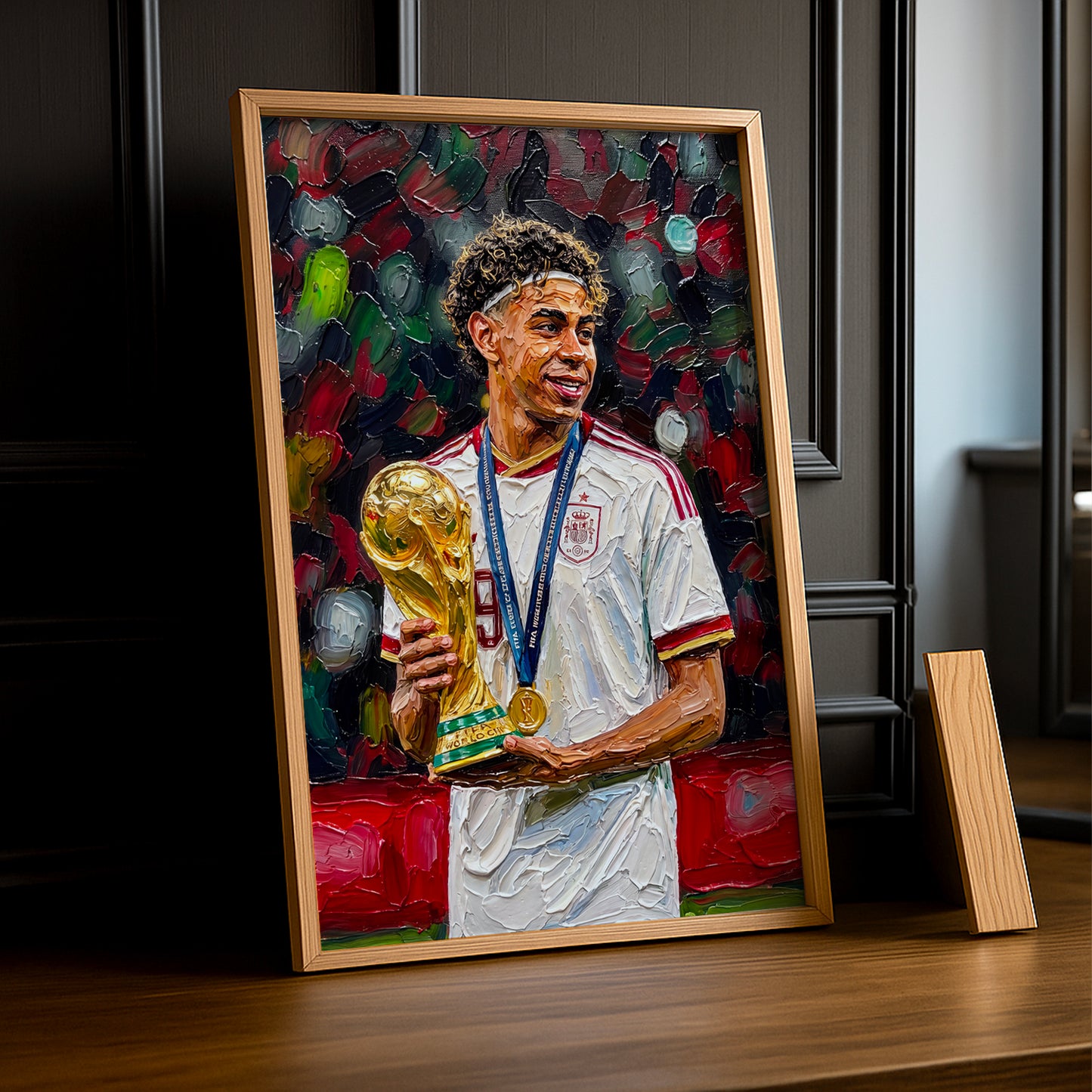 Cadre Photo Lamine Yamal Trophée Coupe du Monde – Tableau Peinture TonCadre
