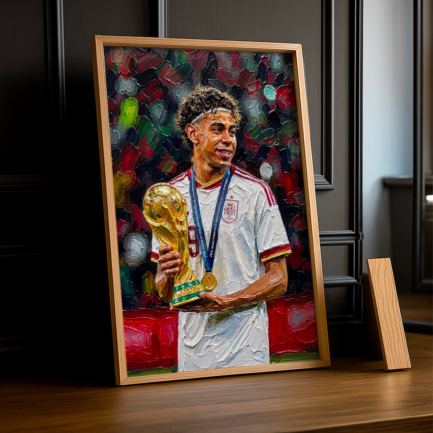 Cadre Photo Lamine Yamal Trophée Coupe du Monde – Tableau Peinture TonCadre