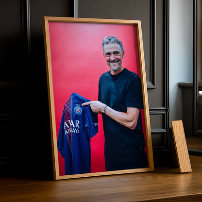 Cadre Photo Luis Enrique – Maillot PSG Champions League 2026 | Coach Champion TonCadre