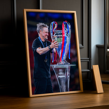 Cadre Photo Luis Enrique – Trophée Champions League 2026 | PSG TonCadre