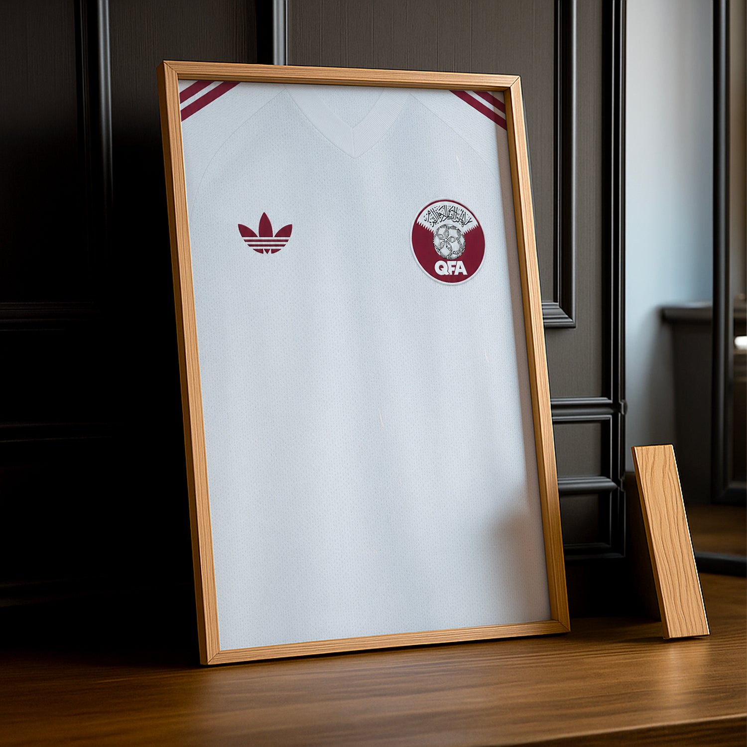 Cadre Photo Maillot Qatar – Extérieur Coupe du Monde 2026 TonCadre