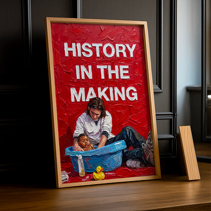 Cadre Photo Messi & Lamine Yamal – "History In The Making" | Art Peinture à l'Huile TonCadre