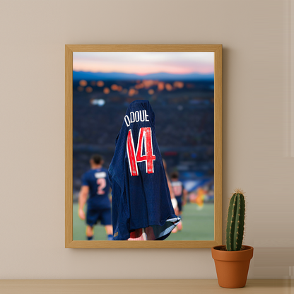 Poster encadrée Paris Saint-Germain - Désiré Doué Maillot