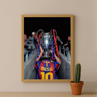 Poster encadrée FC Barcelone - Lionel Messi Champions League