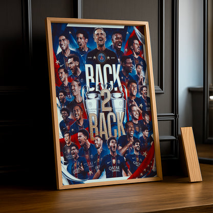 Cadre Photo PSG Back 2 Back – Champions League 2025 & 2026 | Paris Saint-Germain TonCadre