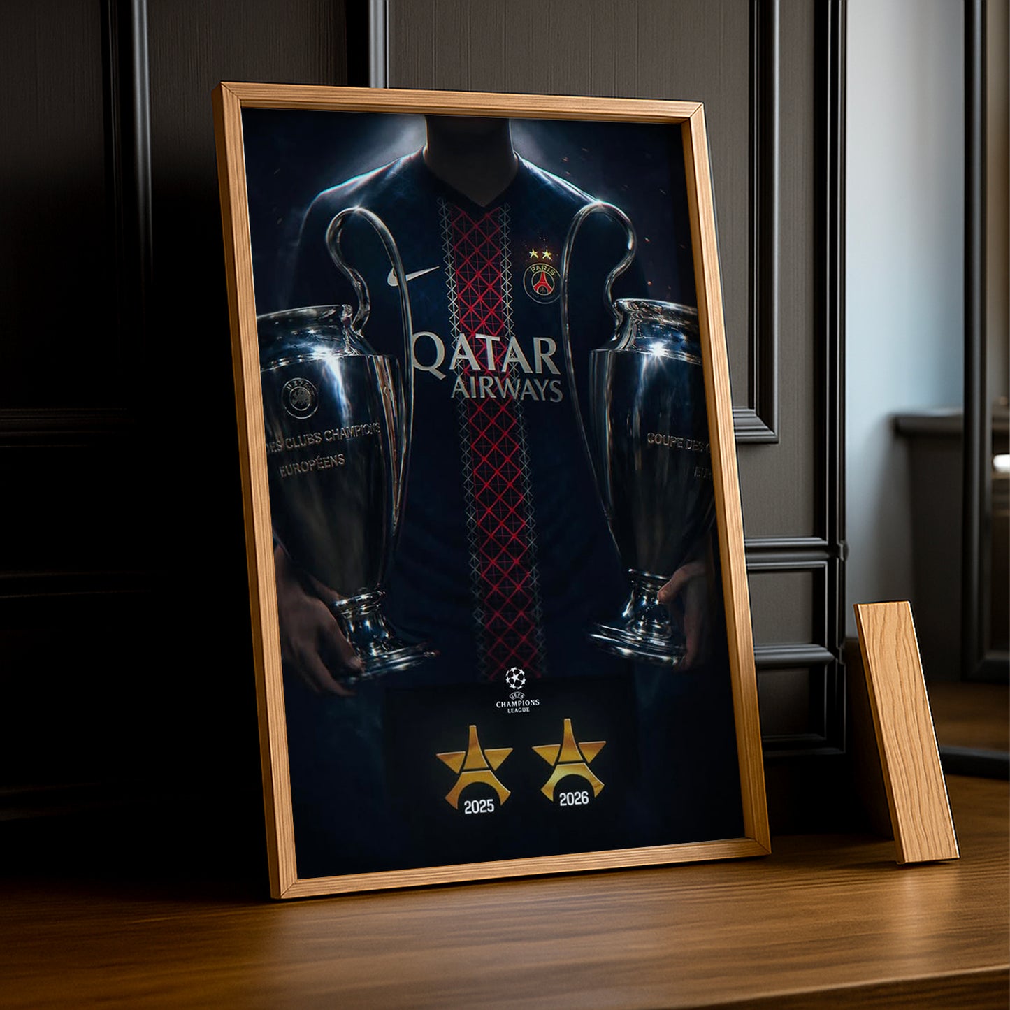 Cadre Photo PSG – Back 2 Back Champions League 2025 & 2026 | Deux Trophées TonCadre