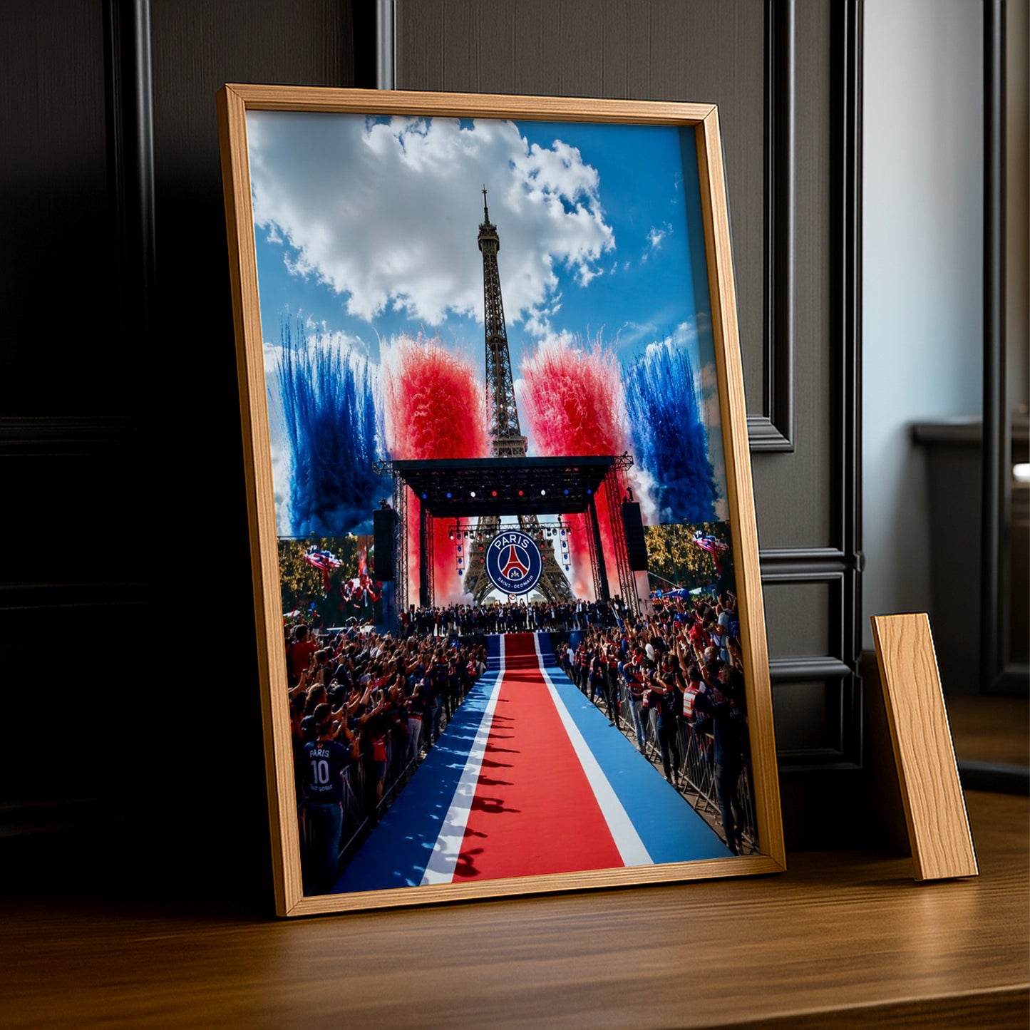 Cadre Photo PSG – Scène Tour Eiffel Tapis Rouge Parade Champions League 2026 TonCadre