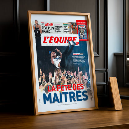 Cadre Photo Une L'Équipe – "La Fête des Maîtres" PSG Luis Enrique Porté en Triomphe 2026 TonCadre