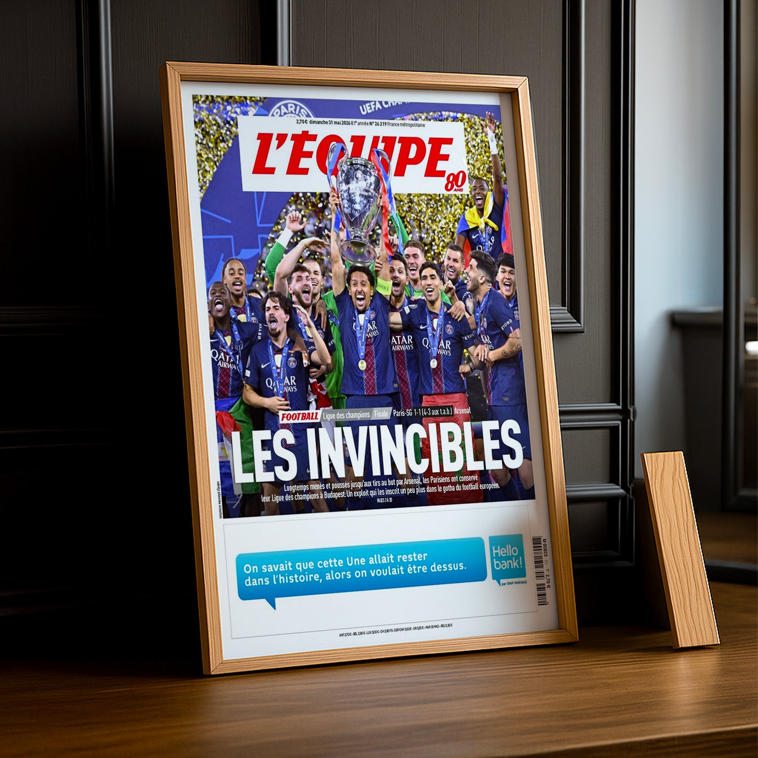 Cadre Photo Une L'Équipe – "Les Invincibles" PSG Champions League 2026 TonCadre