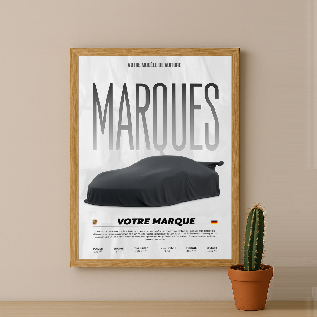 Cadre Photo Voiture Personnalisé – Affichez Votre Passion Automobile
