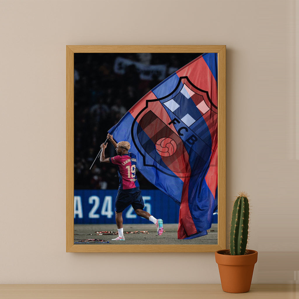 Poster encadrée FC Barcelone - Lamine Yamal FCB