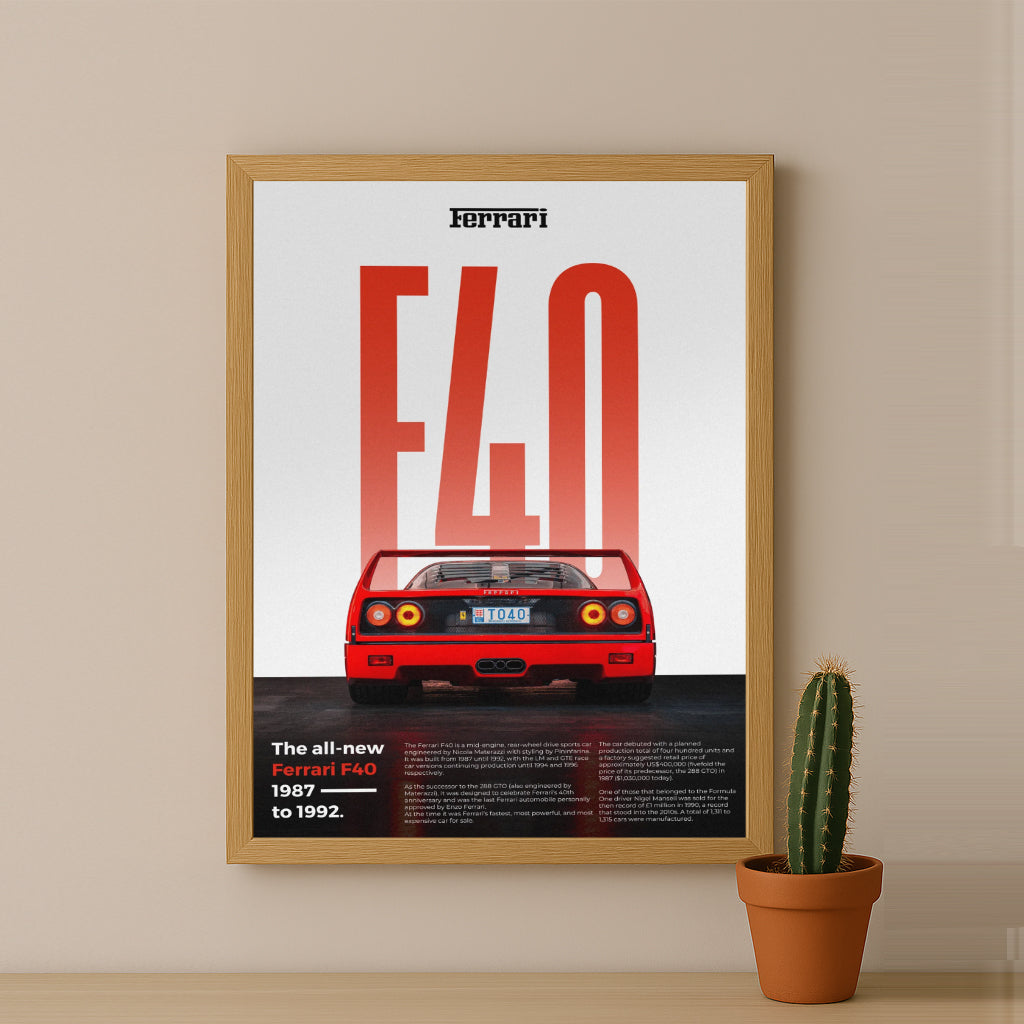 Poster Voitures - Ferrari F40