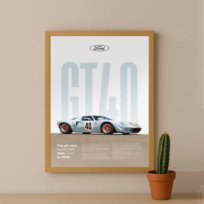 Poster Voitures - Ford GT40