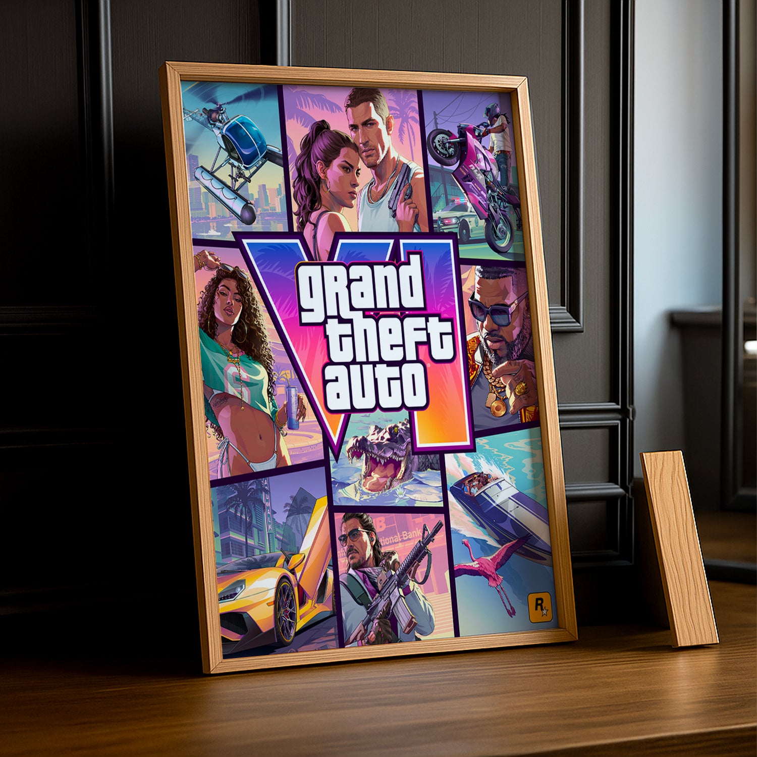 Poster Grand Theft Auto VI – Jacket Cover Encadré TonCadre