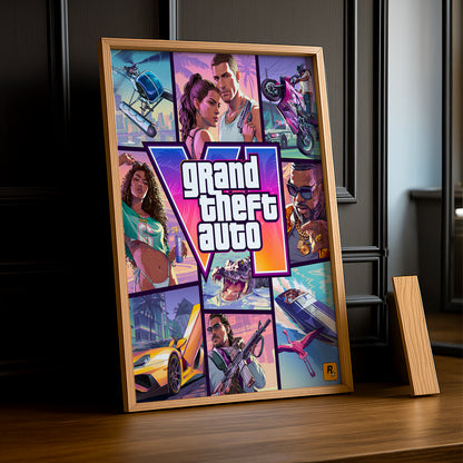 Poster Grand Theft Auto VI – Jacket Cover Encadré TonCadre