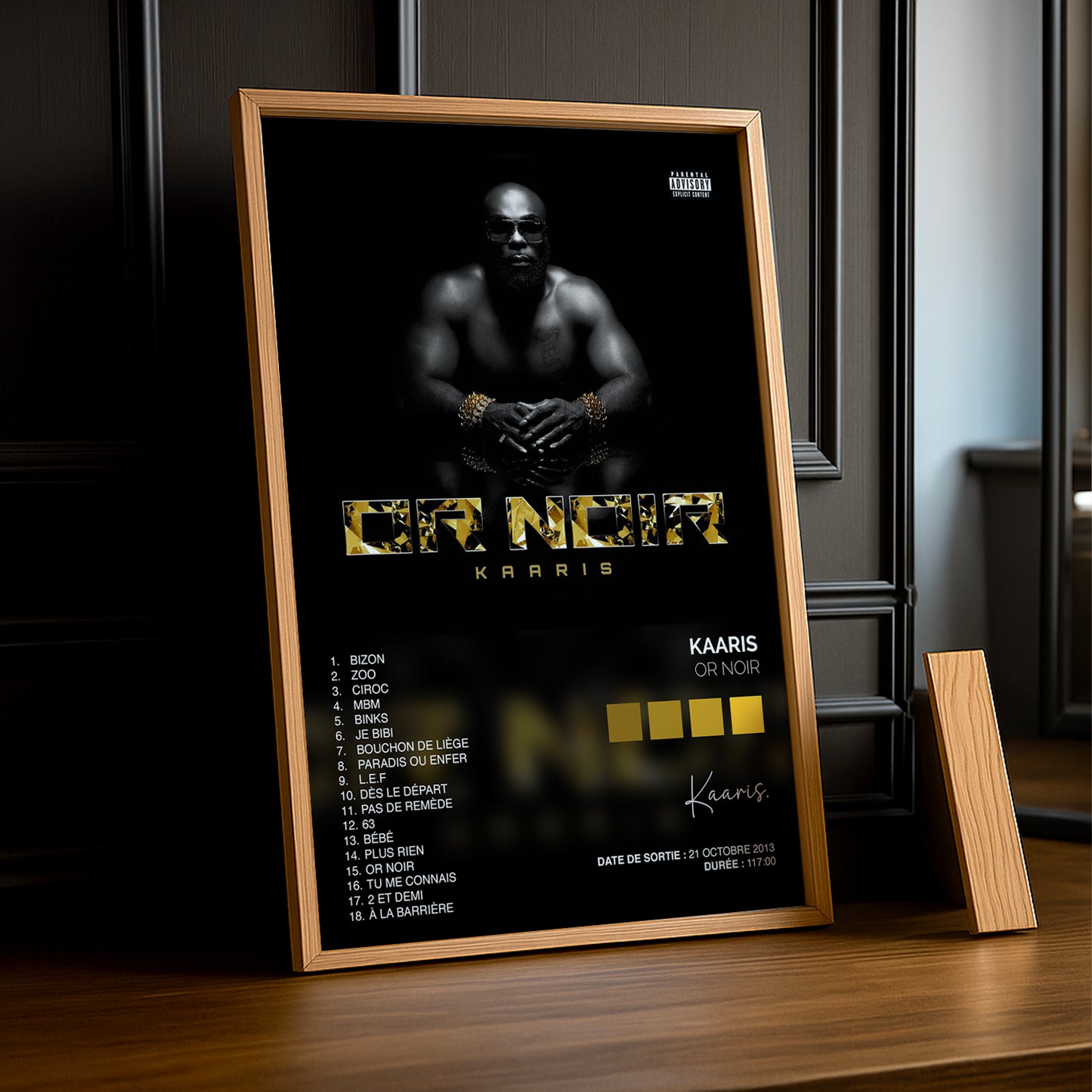 Cadre Photo Kaaris - Or Noir