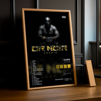 Cadre Photo Kaaris - Or Noir