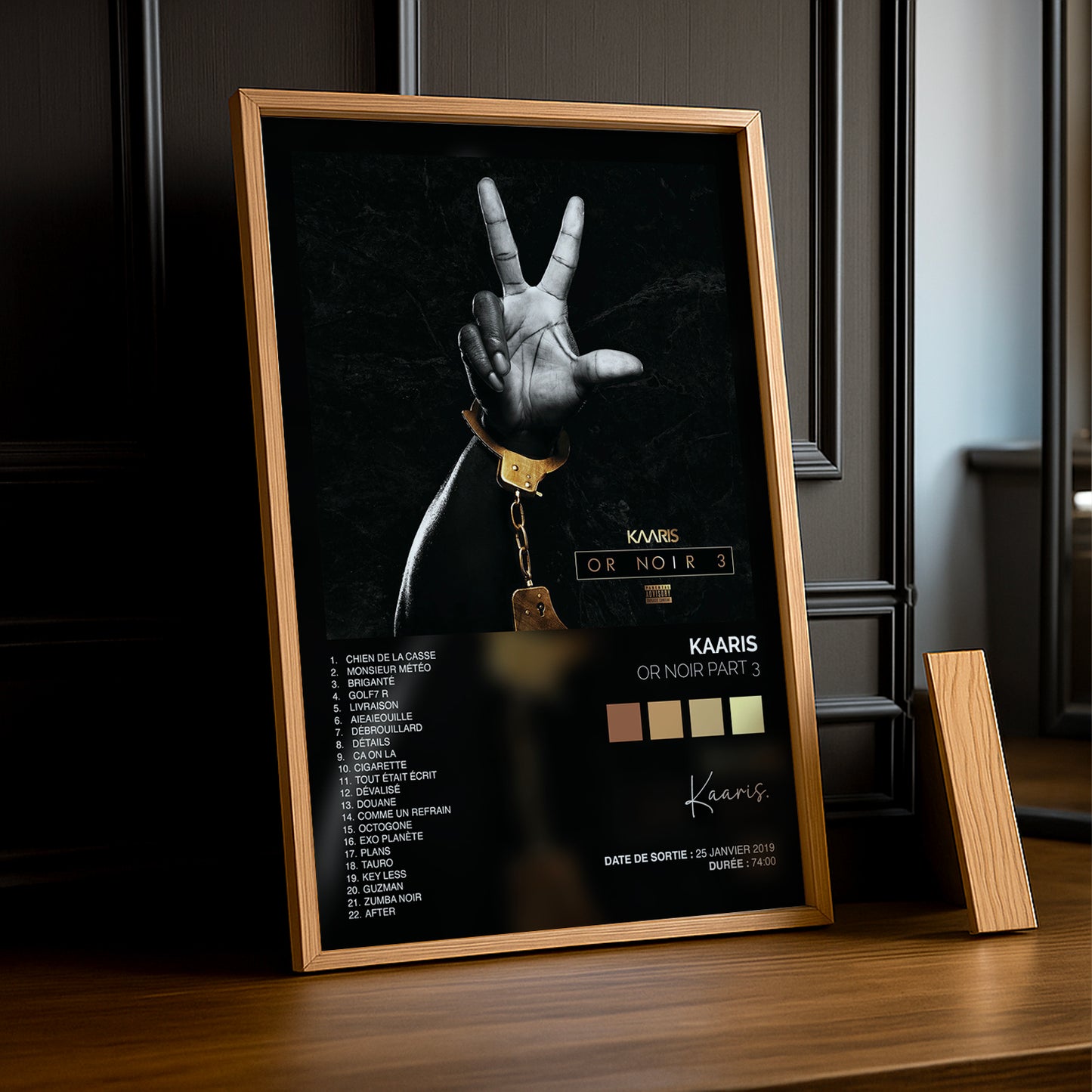 Cadre Photo Kaaris - Or Noir 3