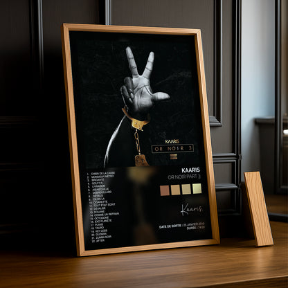 Cadre Photo Kaaris - Or Noir 3
