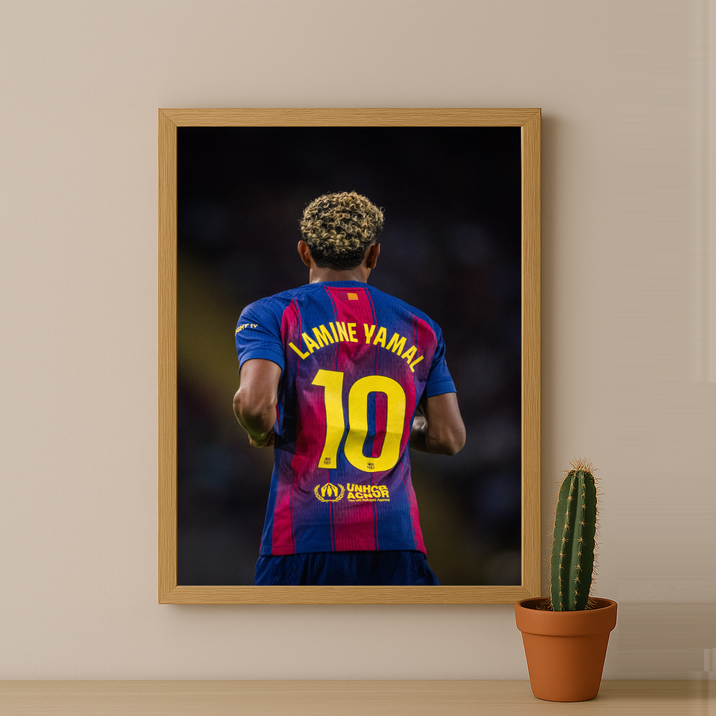 Poster encadrée FC Barcelone - Lamine Yamal 10