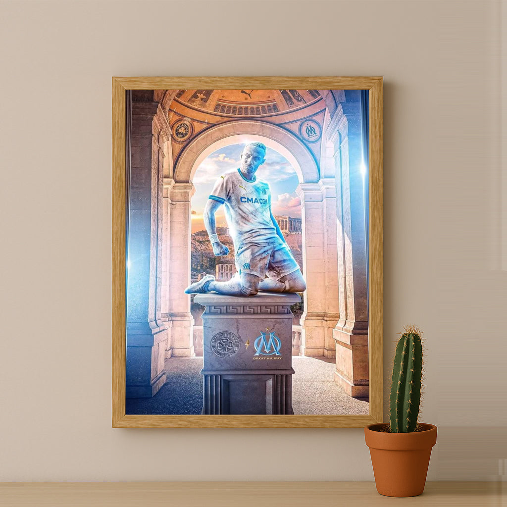 Poster encadrée Olympique de Marseille - Statue