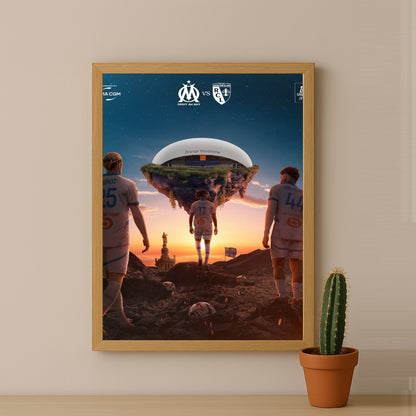 Poster encadrée Olympique de Marseille - Illustration