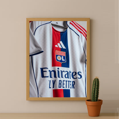 Poster Maillot Football - Olympique Lyonnais Retro