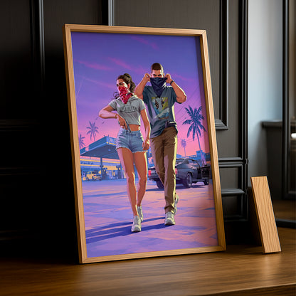 Poster Grand Theft Auto VI – Lucia & Jason Encadré TonCadre