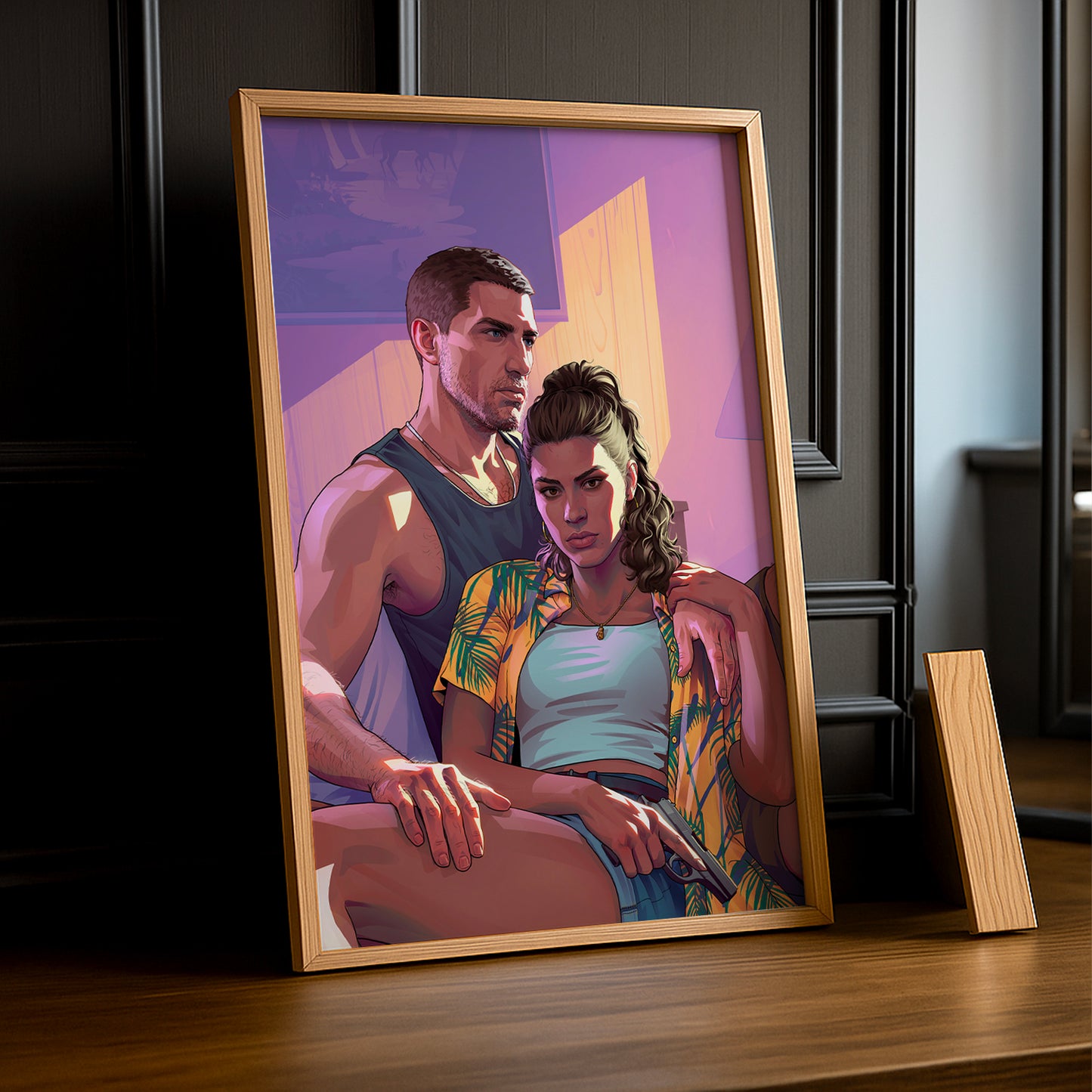 Poster Grand Theft Auto VI – Lucia & Jason Duo Encadré TonCadre
