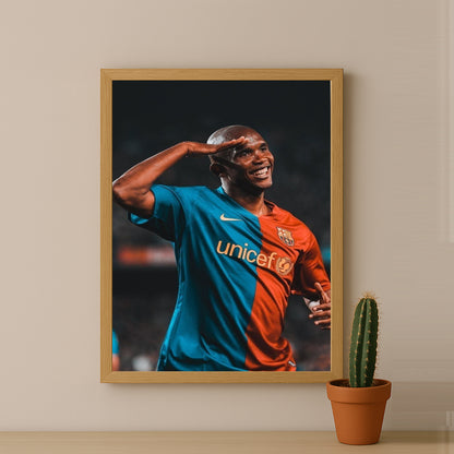 Poster encadrée FC Barcelone - Samuel Etoo