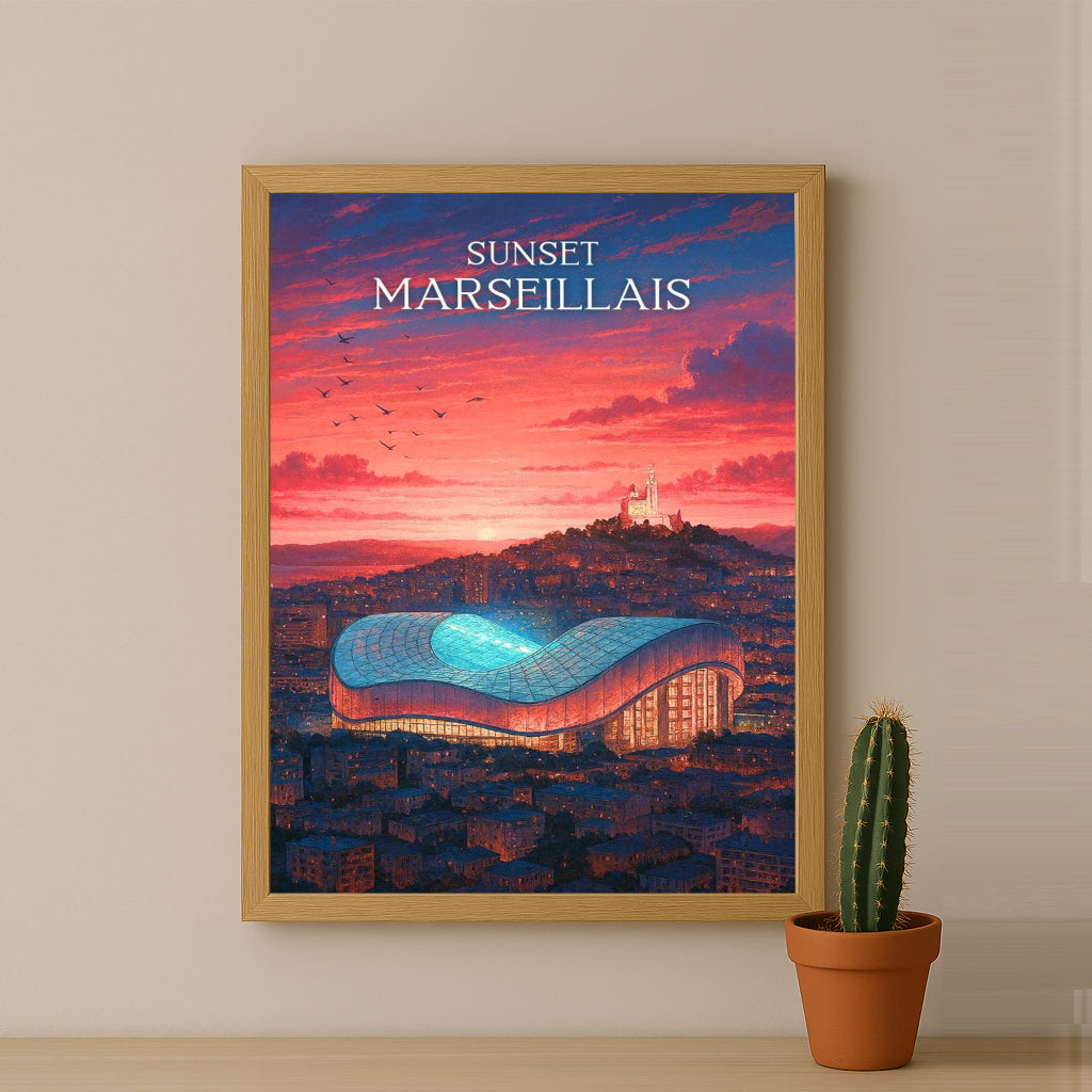 Poster encadrée Olympique de Marseille - Sunset Marseillais