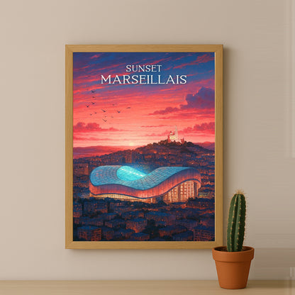 Poster encadrée Olympique de Marseille - Sunset Marseillais
