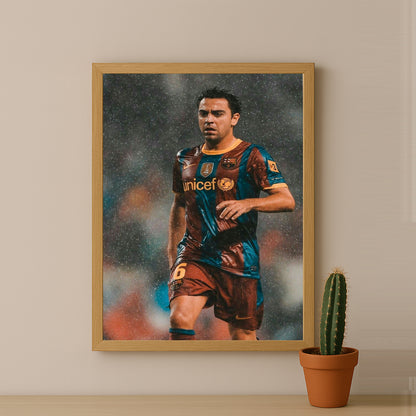 Poster encadrée FC Barcelone - Xavi