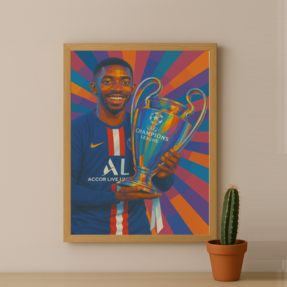 Cadre photo Ousmane Dembélé Ligue des champions