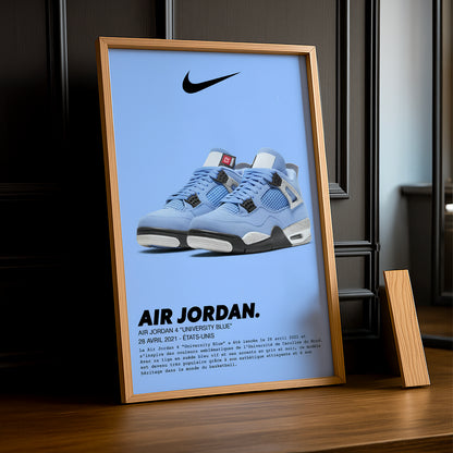 Air Jordan 4 Retro University Blue Fotorahmen 