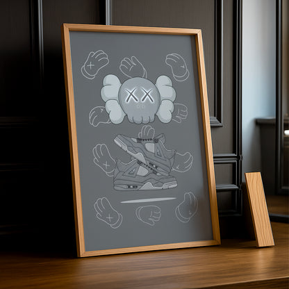 Cadre photo Kaws Air Jordan 4 Retro