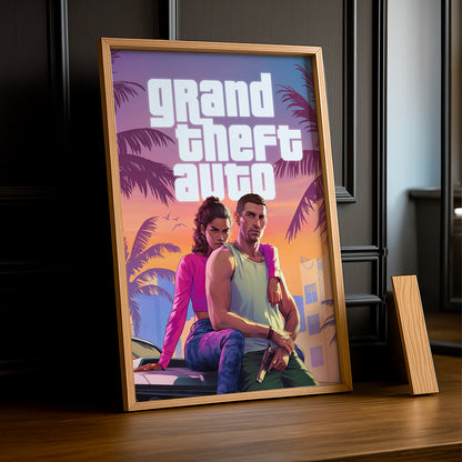 Poster Grand Theft Auto VI - Jason & Lucia