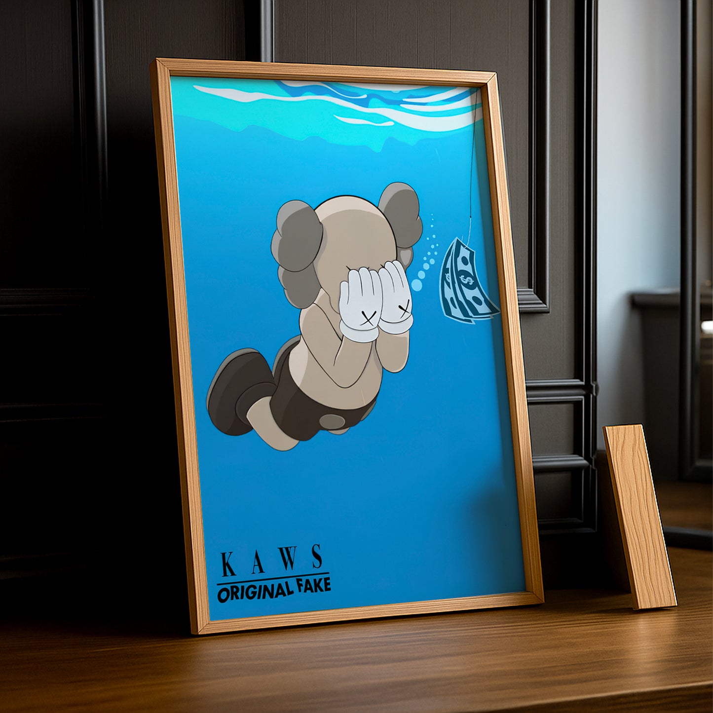 Cadre photo Kaws nage